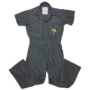 Vintage US Navy Guantanamo Bay Naval Base Cuba Coveralls Uniform Green 40 Small